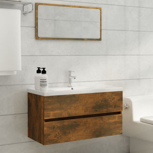 Waschbeckenschrank Räuchereiche 90 cm