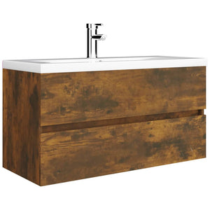 Waschbeckenschrank Räuchereiche 90 cm