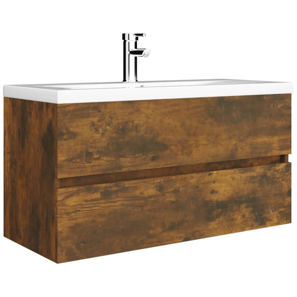 Waschbeckenschrank Räuchereiche 90 cm