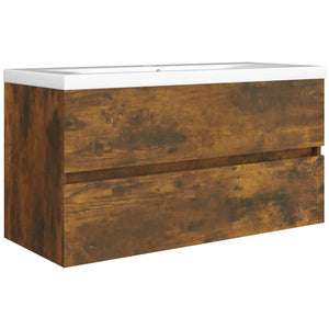 Waschbeckenschrank Räuchereiche 90 cm