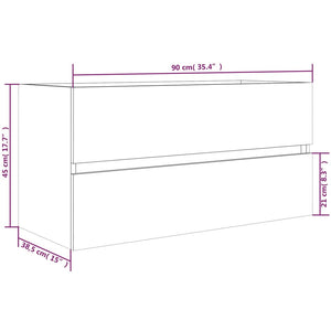 Waschbeckenschrank Räuchereiche 90 cm