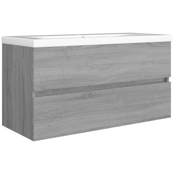 Waschbeckenunterschrank Grau Sonoma 90 cm