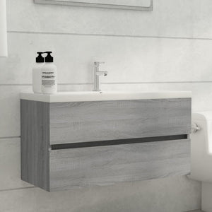 Waschbeckenunterschrank Grau Sonoma 90 cm