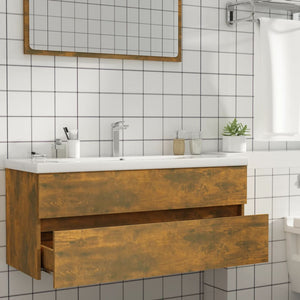 Waschbeckenschrank Räuchereiche 100 cm