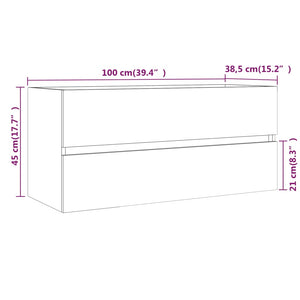 Waschbeckenschrank Räuchereiche 100 cm