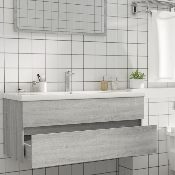 Waschbeckenunterschrank Grau Sonoma 100 cm