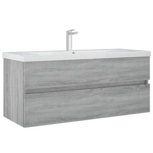 Waschbeckenunterschrank Grau Sonoma 100 cm