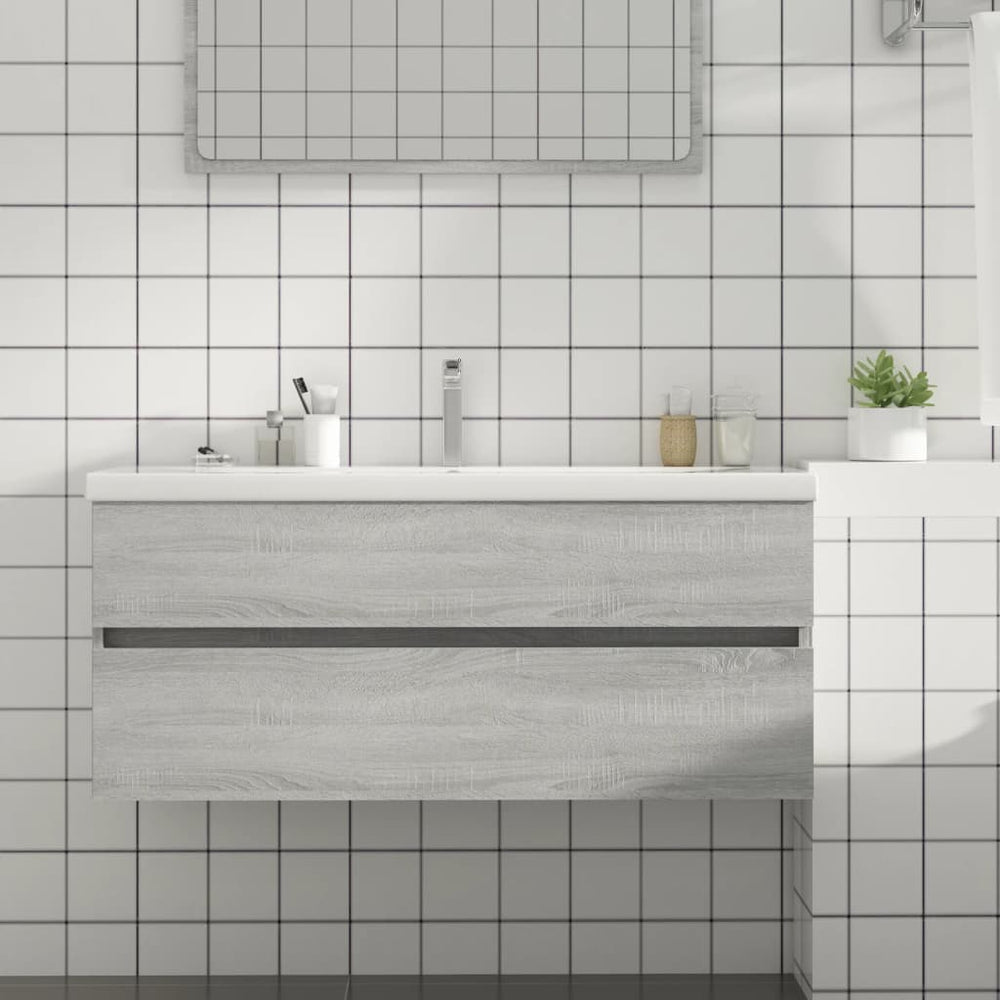 Meuble bas de lavabo vidaXL gris Sonoma 100x38,5x45 cm en bois d'ingénierie