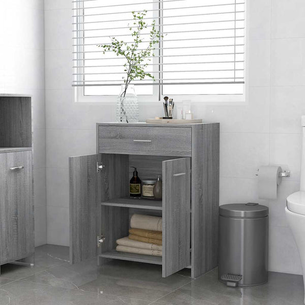 Badezimmerschrank Grau Sonoma 60x80 cm