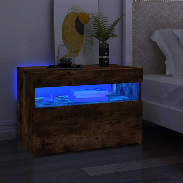 TV-Schrank Räuchereiche mit LED 60x35x40 cm