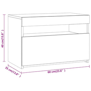 TV-Schrank Räuchereiche mit LED 60x35x40 cm