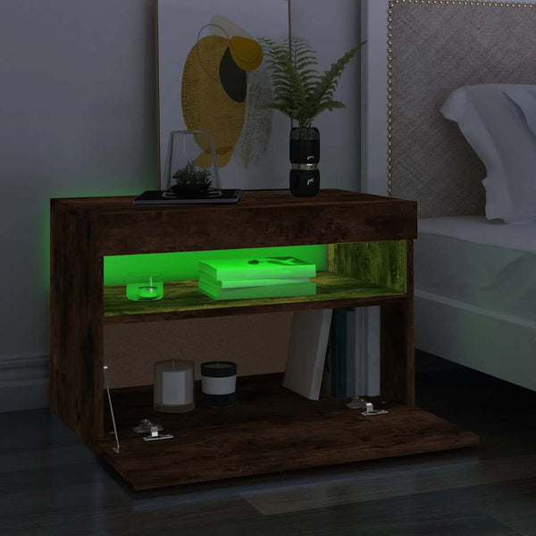 TV-Schrank Räuchereiche mit LED 60x35x40 cm