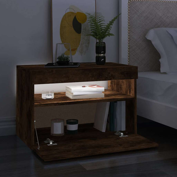 TV-Schrank Räuchereiche mit LED 60x35x40 cm