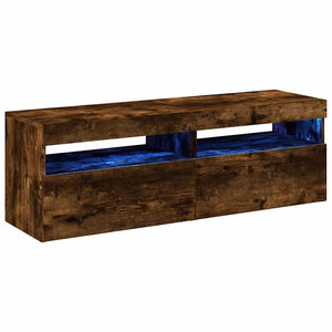 TV-Schränke mit LED-Leuchten, Räuchereiche, 2er-Set