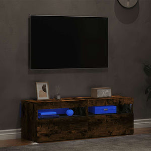 TV-Schränke mit LED-Leuchten, Räuchereiche, 2er-Set