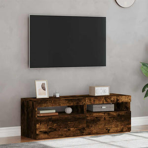 TV-Schränke mit LED-Leuchten, Räuchereiche, 2er-Set