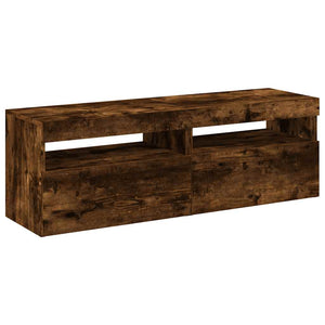 TV-Schränke mit LED-Leuchten, Räuchereiche, 2er-Set