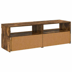 TV-Schränke mit LED-Leuchten, Räuchereiche, 2er-Set