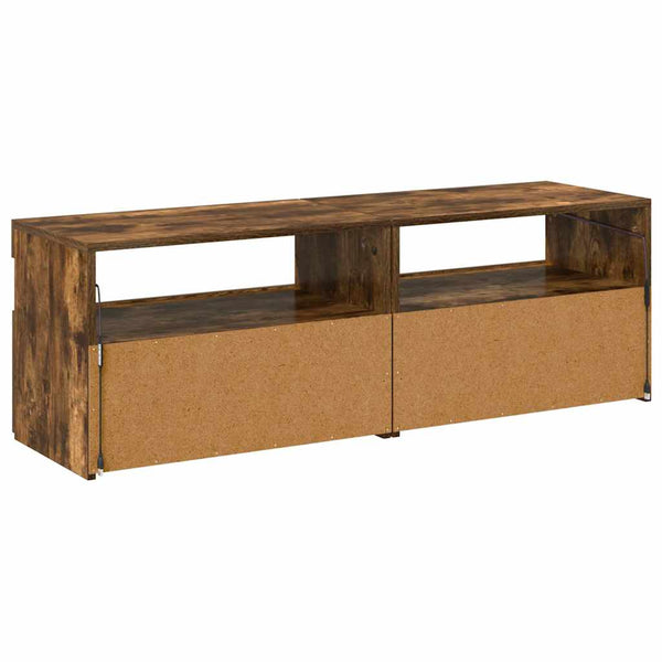 TV-Schränke mit LED-Leuchten, Räuchereiche, 2er-Set