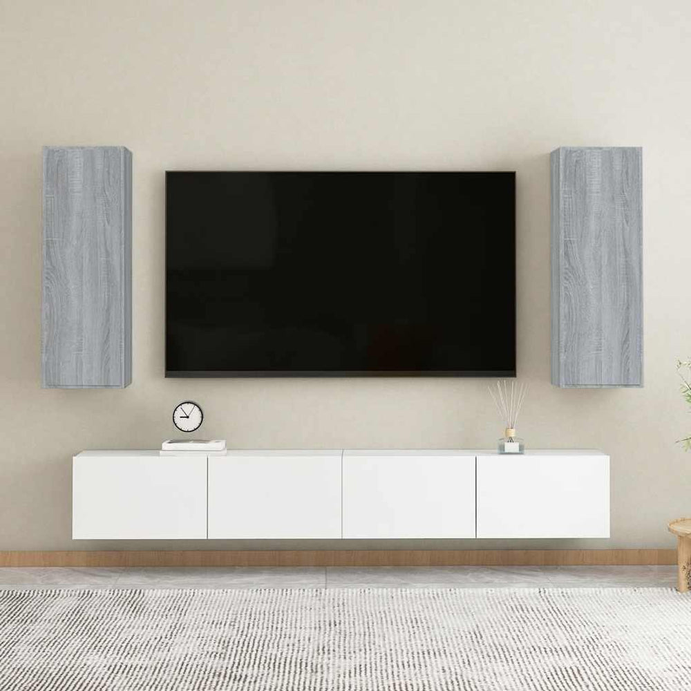 TV-Schränke Grau Sonoma 30,5x30x90cm, 2er Set