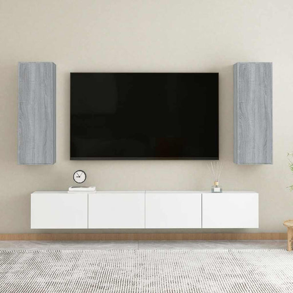 TV-Schränke Grau Sonoma 30,5x30x90cm, 2er Set