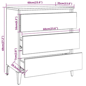 Sideboard Grau Sonoma 60 cm Holz