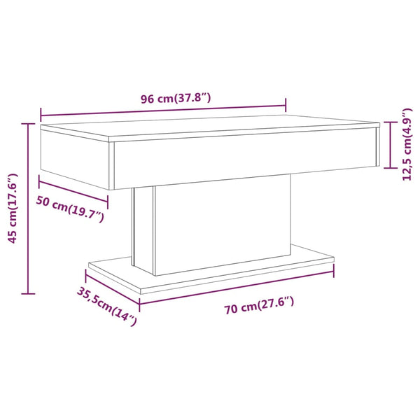Couchtisch Grau Sonoma 96x50 cm