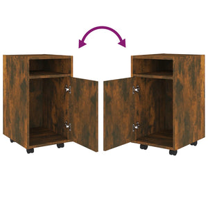 Beistellschrank Räuchereiche mit Rollen 33x38x60cm