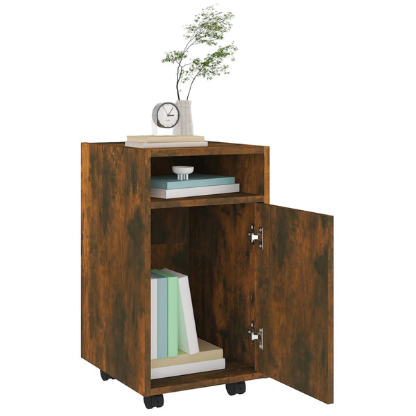Beistellschrank Räuchereiche mit Rollen 33x38x60cm