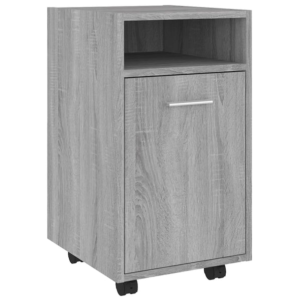 Beistellschrank mit Rollen Grau Sonoma