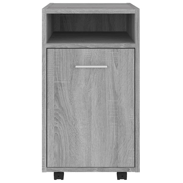 Beistellschrank mit Rollen Grau Sonoma