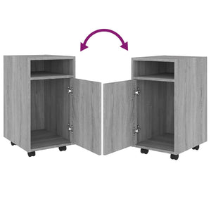 Beistellschrank mit Rollen Grau Sonoma