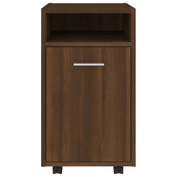 Beistellschrank Braun Eichenoptik mit Rollen
