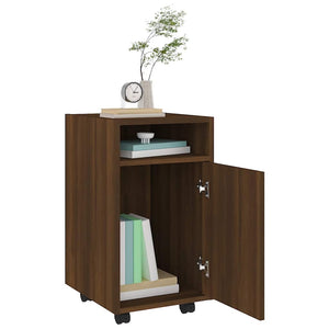 Beistellschrank Braun Eichenoptik mit Rollen