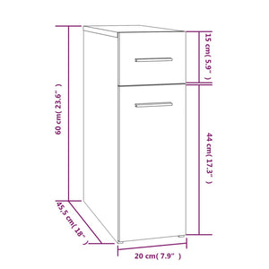 Apothekerschrank Räuchereiche 20x45,5x60 cm