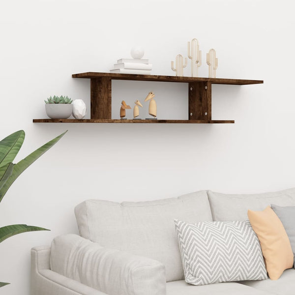 TV-Wandregal Räuchereiche 125 cm