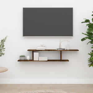 TV-Wandregal Räuchereiche 125 cm