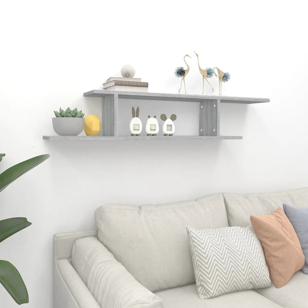 vidaXL Étagère murale TV gris Sonoma 125x18x23 cm en bois d'ingénierie