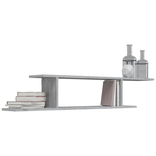 vidaXL Étagère murale TV gris Sonoma 125x18x23 cm en bois d'ingénierie