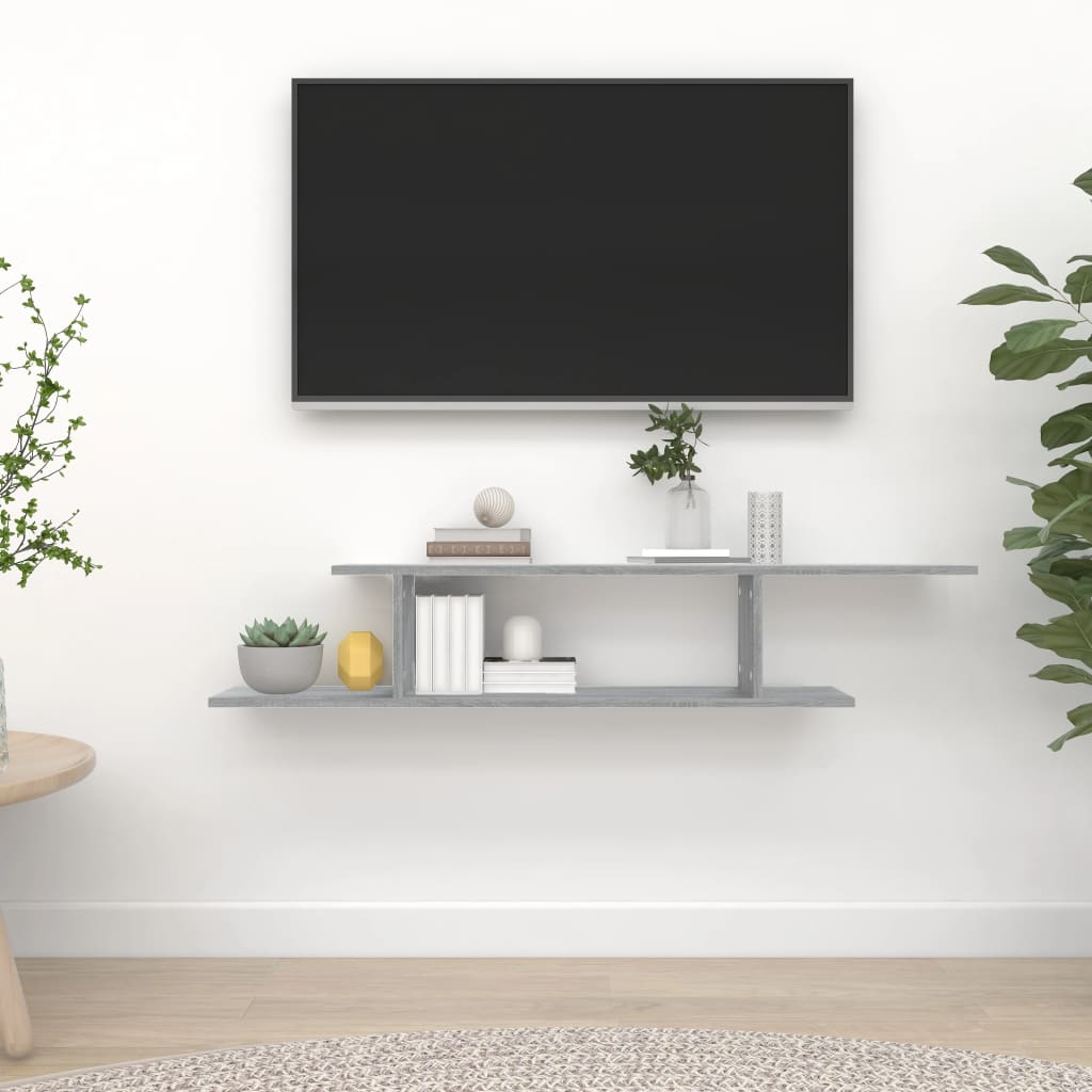 vidaXL Étagère murale TV gris Sonoma 125x18x23 cm en bois d'ingénierie