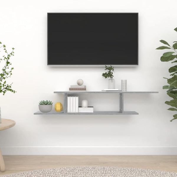 vidaXL Étagère murale TV gris Sonoma 125x18x23 cm en bois d'ingénierie