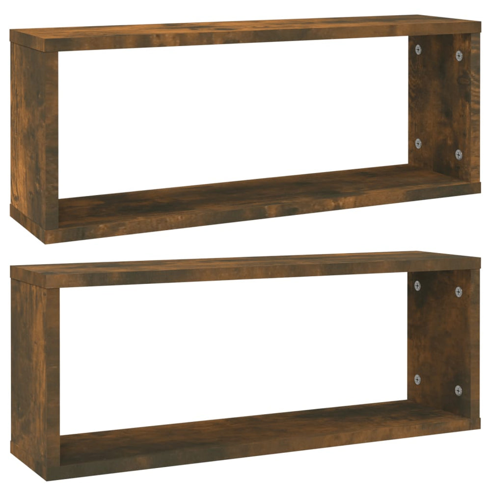 Würfelregale 2er Set Räuchereiche 60x15x23 cm
