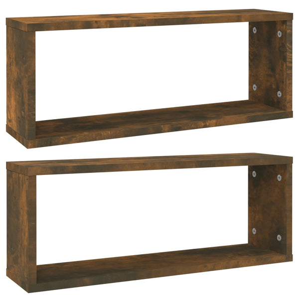 Würfelregale 2er Set Räuchereiche 60x15x23 cm