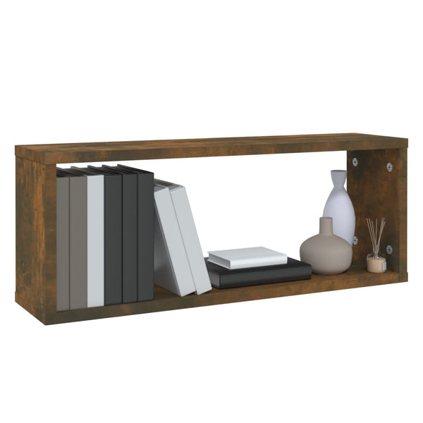 Würfelregale 2er Set Räuchereiche 60x15x23 cm