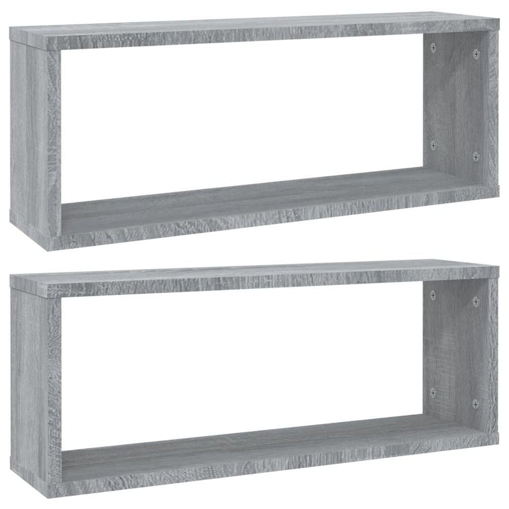 Würfelregale Grau Sonoma 60x15x23cm, 2er Set