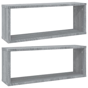 Würfelregale Grau Sonoma 60x15x23cm, 2er Set