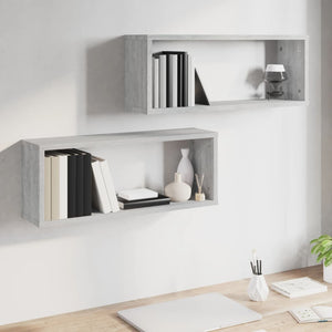 Würfelregale Grau Sonoma 60x15x23cm, 2er Set