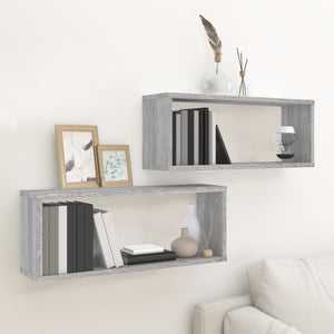Würfelregale Grau Sonoma 60x15x23cm, 2er Set