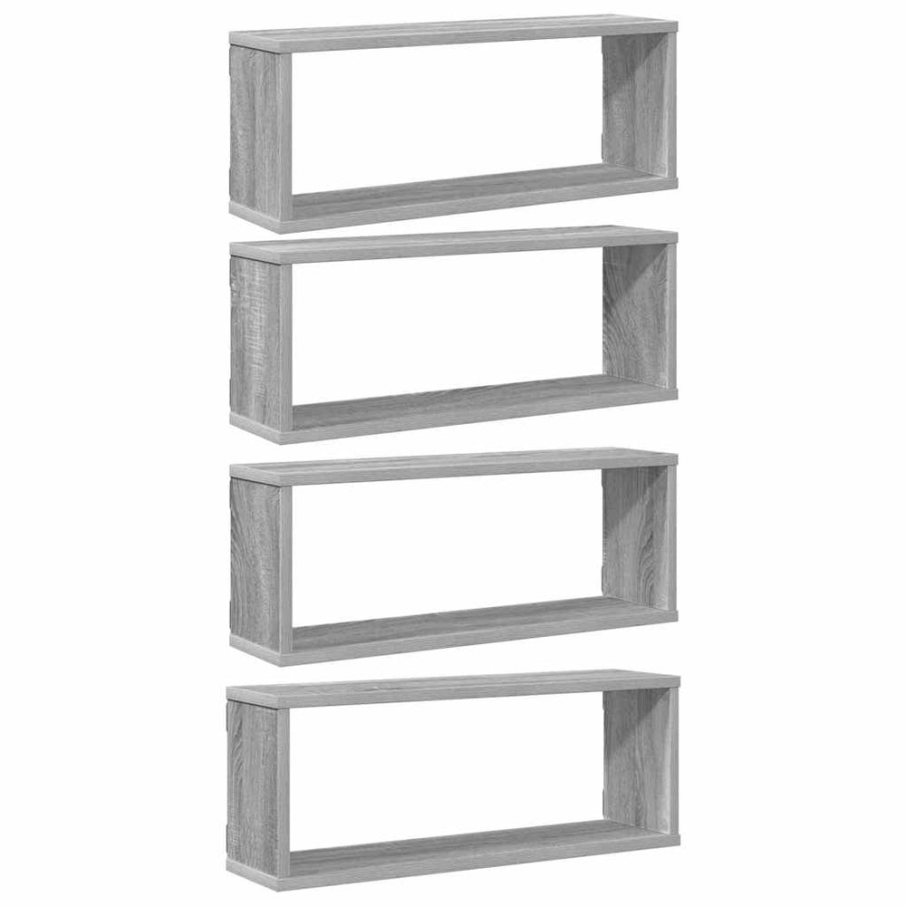 Würfelregale 4er Set Grau Sonoma 60x15x23cm