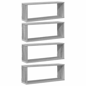 Würfelregale 4er Set Grau Sonoma 60x15x23cm